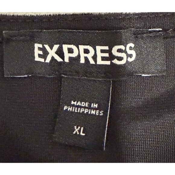 Express Black Velvet Ruched Long Sleeve Square Neck Top XL WhimsyGoth Witch Punk - Picture 5 of 6